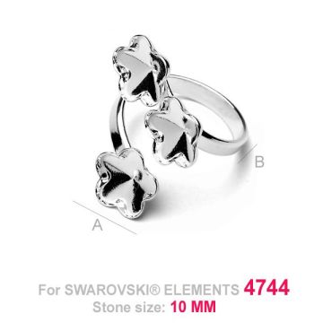 FKSV 4744 10MM TRIPLE RING*RH - White Rhodium Plated