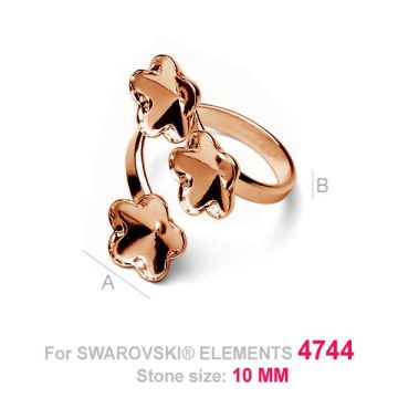 FKSV 4744 10MM TRIPLE RING*18K - Rose Gold Plated - 0,4 µm