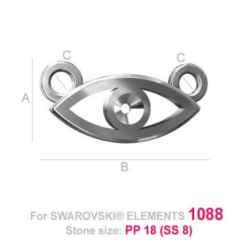 ODL-00026 ver.1 - Silver evil eye (1088)*PT - Platinum Plated