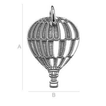 Zawieszka z kółkiem - balon*srebro AG 925*pokryte platyną (PT)