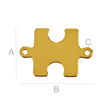 Puzzle pendant connector - BL-0204 (0,40 mm)*24K - Gold Plated - 0,4 µm