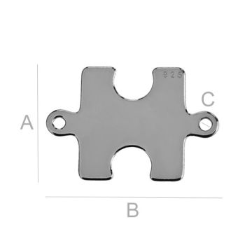 Puzzle pendant connector - BL-0204 (0,40 mm)*PT - Platinum Plated