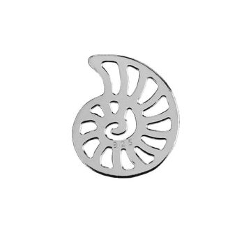 Shell pendant - BL-0205 - 0,40 12,5x15,1 mm*RH - White Rhodium Plated