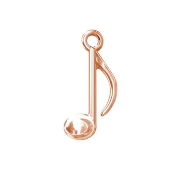 Charm nota musical - ODL-00033 8,5x16,5 mm*18K - Chapado en Oro Rosa - 0,4 µm