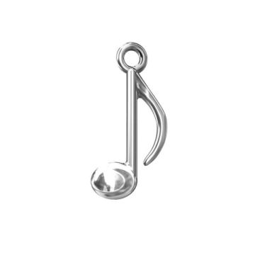 Charm nota musical - ODL-00033 8,5x16,5 mm*RH - Blanco Rodiado