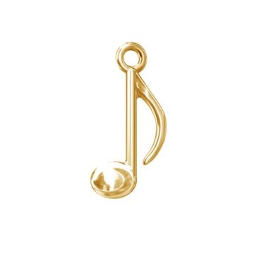 Charm nota musical - ODL-00033 8,5x16,5 mm*18K - Ba?o de Oro Amarillo Claro - 0,4 µm