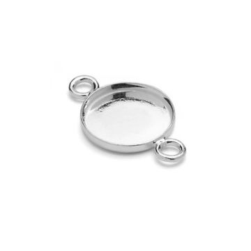 Round penadnt connector, resin base, sterling silver 925, CON 2 FMG-R 1,1x10 mm