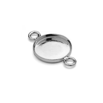 Round penadnt connector, resin base, sterling silver 925, CON 2 FMG-R 1,1x10 mm*PT - Platinum Plated