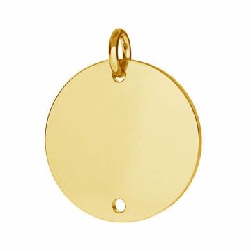 Round plate for engraving - ENGRAVE BASE 015 - 0,50 16,5x19 mm*24K - Gold Plated - 0,4 µm