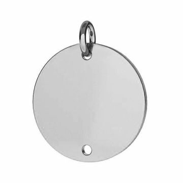 Round plate for engraving - ENGRAVE BASE 015 - 0,50 16,5x19 mm*RH - White Rhodium Plated