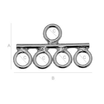 Element łączący - 5xKC*srebro AG 925*pokryte platyną (PT)