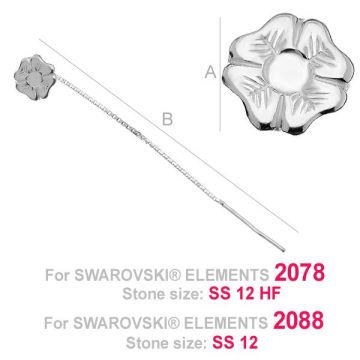 Flower setting earrings - PPK 001 - KLA (2078 SS 12 HF & 2088 SS 12 F)