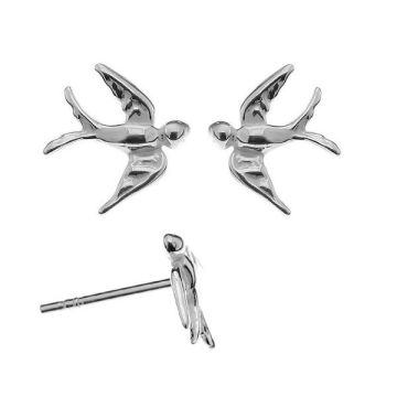 Swallow earrings, sterling silver 925, ODL-00080 (L+R)