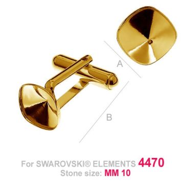 Gemelos OKSV 4470 10 MM ver.3 A/B*18K - Chapado en Oro Amarillo Claro - 0,4 µm