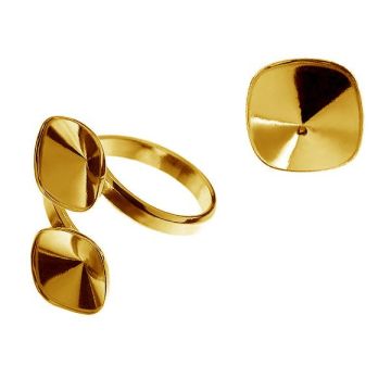 Double ring setting - D-RING OKSV 4470 ver.A 10 mm x2*24K - Gold Plated - 0,4 µm