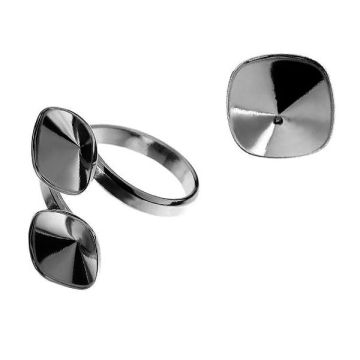 Double ring setting - D-RING OKSV 4470 ver.A 10 mm x2*PT - Platinum Plated