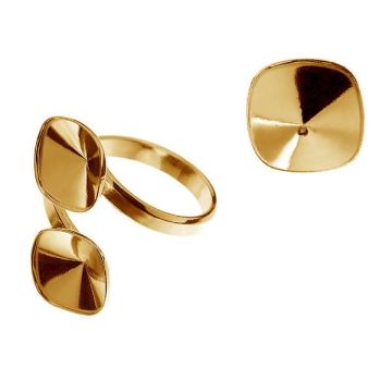 Double ring setting - D-RING OKSV 4470 ver.A 10 mm x2*18K - Light Yellow Gold Plated - 0,4 µm