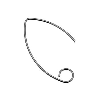 Ear wire marquise for Swarovski - BRY 2 0,8x4,5x28,5 mm (6228 MM 10)*PT - Platinum Plated