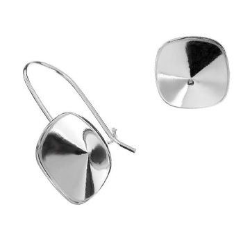 Cushion crystals earrings base, sterling silver 925, BZ ver.A OKSV 4470 12 mm (4470 MM 12)