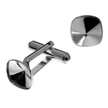 Montatura per gemelli per cristalli a cuscino, argento sterling 925, CUFF OKSV 4470 12 mm (4470 MM 12)*PT - Placcato in platino