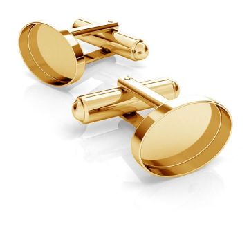 Montatura per gemelli - FMG 14X10MM CUFFLINK*18K - Placcato oro giallo chiaro - 0,4 µm