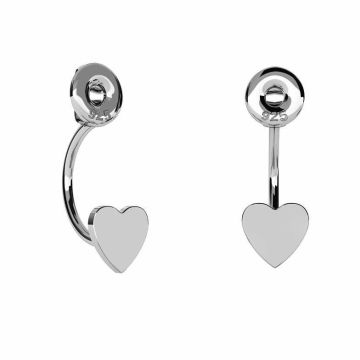 Swing earrings heart (base) - LK-0583*PT - Platinum Plated