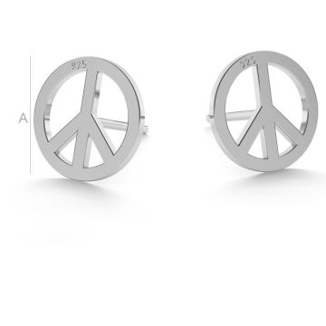 Peace symbol earrings - LK-0590 10x10 mm