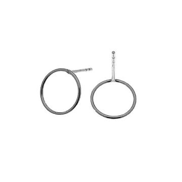 Circle post earrings - KLS-08 1x10 mm*PT - Platinum Plated