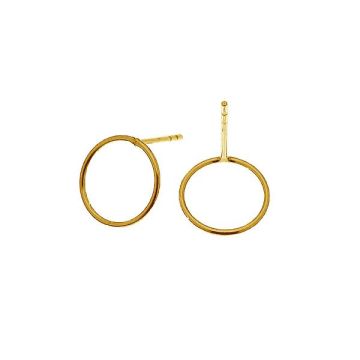 1,3 cm circle earring studs - KLS-09 1x13 mm*24K - Gold Plated - 0,4 µm