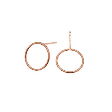 1,3 cm circle earring studs - KLS-09 1x13 mm*18K - Rose Gold Plated - 0,4 µm