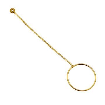 Circle 1,6 cm earring chain - KŁA-28 16x71 mm*24K - Gold Plated - 0,4 µm