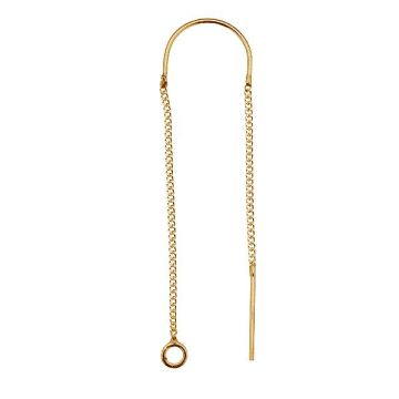 Cable curb chain earring (base) - KLA-29 46 mm*18K - Light Yellow Gold Plated - 0,4 µm