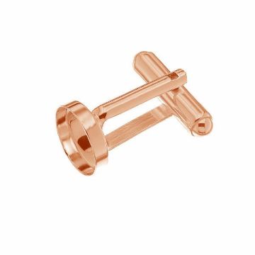 Runder Manschettenknopf, Harzbasis, Sterlingsilber 925, CUFF FMG-R 2,2x10 mm*18K – Roségold vergoldet – 0,4 µm