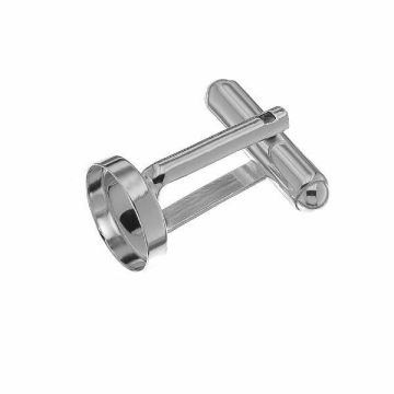 Runder Manschettenknopf, Basis aus Harz, Sterlingsilber 925, CUFF FMG-R 2,2x10 mm*PT – platiniert