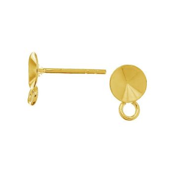 Base earrings post for Rivoli 6mm - KLSG CON 1 OKSV 1122 6 mm (1122 SS 29)*24K - Gold Plated - 0,4 µm