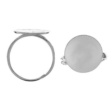 Flat 15mm ring - U-RING GWP 15 0,6x15 mm*RH - White Rhodium Plated