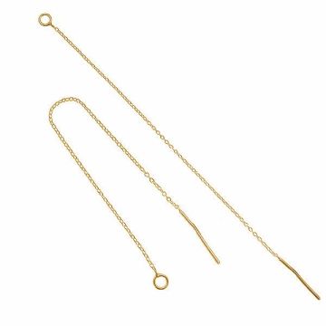 Cable chain earring (base) - KŁA-31 (A 030)*18K - Light Yellow Gold Plated - 0,4 µm