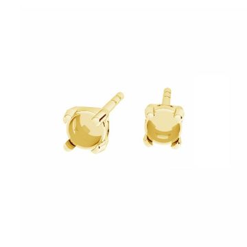 Earrings - round zircon 3mm base, sterling silver 925, KLSG ZIRC-R 3,3x14,3 mm*24K - Gold Plated - 0,4 µm