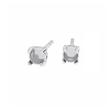 Earrings - round zircon 3mm base, sterling silver 925, KLSG ZIRC-R 3,3x14,3 mm*RH - White Rhodium Plated