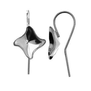 Earrings hooks setting for Twister Fancy - OKSV 4485 MM 10,5 - BO ver.B*RH - White Rhodium Plated