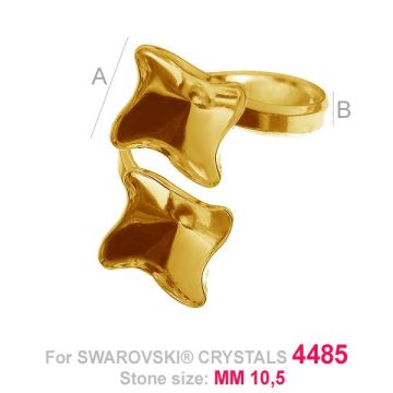 Inel spiralat - baza pentru Twister Fancy*argint AG 925*acoperit cu aur de 24K (galben) - 0,4 µm