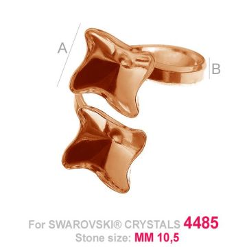 Inel spiralat - baza pentru Twister Fancy*argint AG 925*acoperit cu aur de 18K (roz) - 0,4 µm