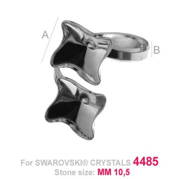 Double ring setting for Twister Fancy - OKSV 4485 MM 10,5 - DOUBLE RING ver.A*PT - Platinum Plated