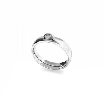 Charm Ring Finding 1 loop - OB 3,3 ZACZ UNIVERSAL*RH - White Rhodium Plated