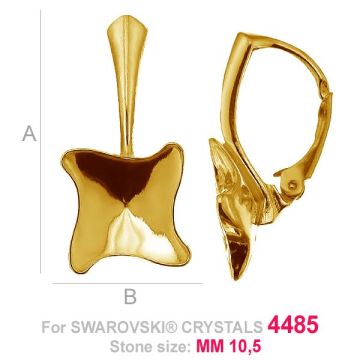 Leverback setting for Twister Fancy - OKSV 4485 MM 10,5 - BA ver.A*24K - Gold Plated - 0,4 µm