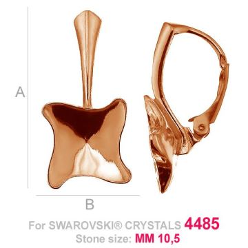 Leverback setting for Twister Fancy - OKSV 4485 MM 10,5 - BA ver.A*18K - Rose Gold Plated - 0,4 µm