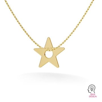 Star gold 14K pendant LKZ-00011 - 0,30 mm*Gold AU 585, 14K