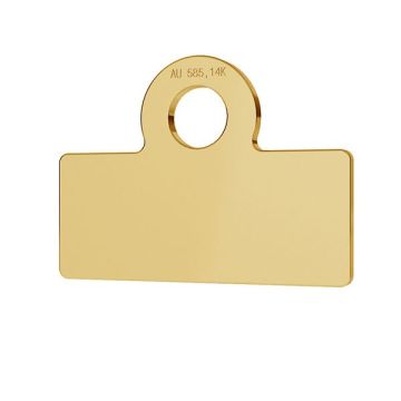 Rectangle gold 14K pendant LKZ-00017 - 0,30 mm*Gold AU 585, 14K