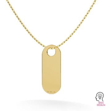 Oval gold 14K pendant LKZ-00019 - 0,30 mm*Gold AU 585, 14K