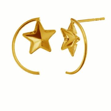 Star 10mm Swarovski earrings base SKSV 4745 MM 10 KLS ver. 2*24K - Gold Plated - 0,4 µm